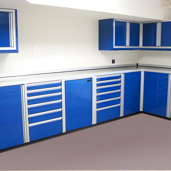 Blue Garage Cabinets and Tool Storage Drawers - Anonymous