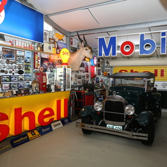 Vintage Garage with Classic Car and Gas Signs - Harold of Perth WA