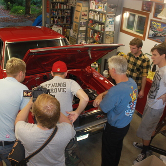 Classic car repair with tools and storage - Mark from Brussels, ON