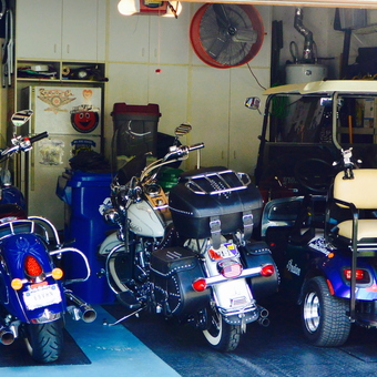 Motorcycles, Golf Cart, and Organized Garage Storage - Ronnie C from Coral Springs, FL
