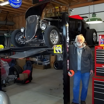 Classic Car on Lift with Tool Chests - Goodguyott from Coalville, UT