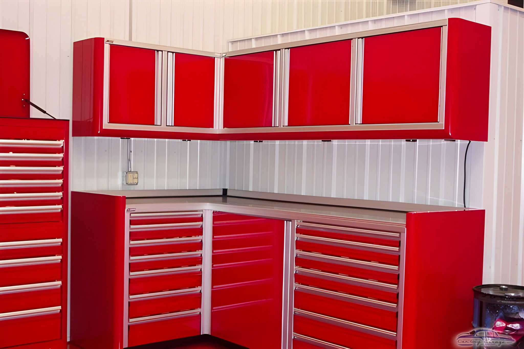 Red Aluminum Garage Cabinets and Tool Chests - Custom Aluminum