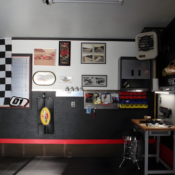 Racing Decor Garage with Workbench and Storage - Robert from Grangeville, ID