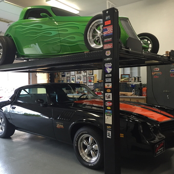 Classic Car Lift with Hot Rods in Organized Garage - Ron from Grants Pass, Oregon