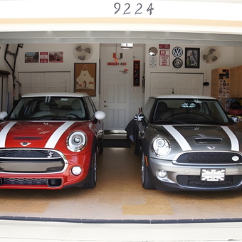 Organized Garage With Two Mini Coopers and Storage Cabinets - Mick from Boynton Beach, FL
