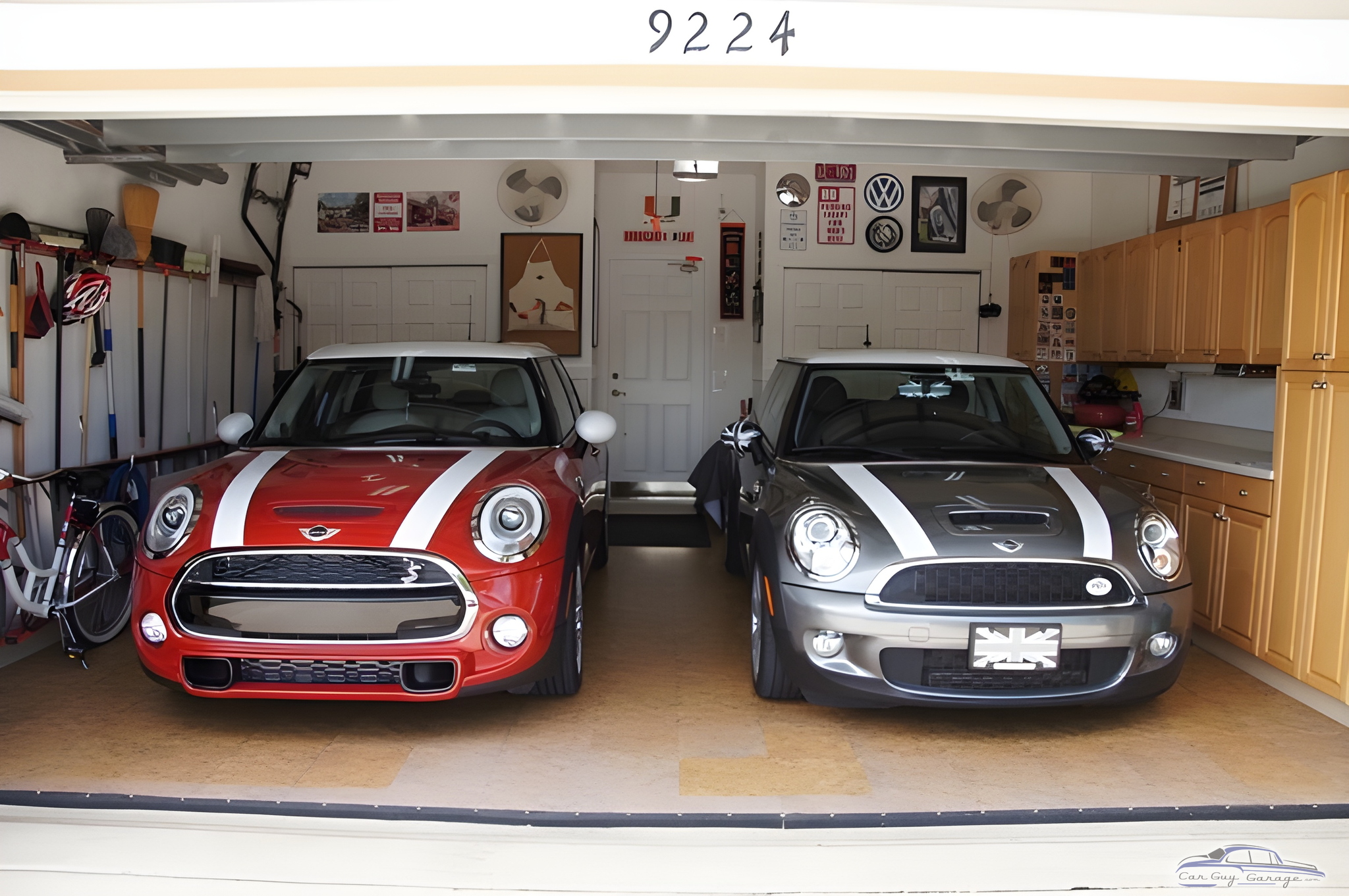 Organized Garage With Two Mini Coopers and Storage Cabinets - Mick from Boynton Beach, FL