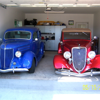 Classic Cars in Organized Garage with Storage Cabinets - ROBERT from SURPRISE, ARIZONA