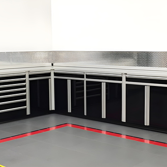 Modern Black Aluminum Garage Cabinets and Drawers - Custom Aluminum
