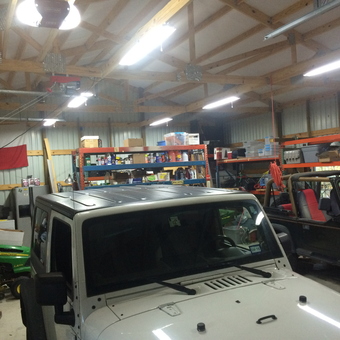 Organized Garage With Jeeps, Shelving, and Tools - Jeepguy from College Station, TX