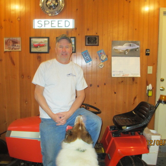 Garage Wall Decor with Speed Sign and Lawn Tractor - Patrick Warner from Whitehall, Wisconsin