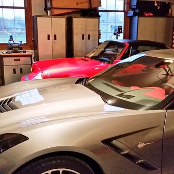 Organized Garage with Sports Cars and Storage Cabinets - Mac from Liberty Twp, OH