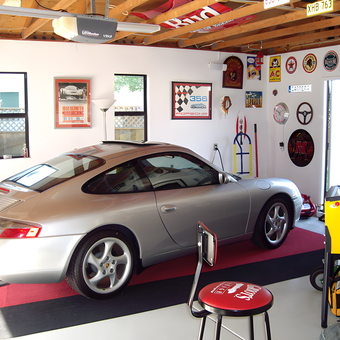 Porsche Garage with Wall Decor and Stools - Johnny from San Diego, CA