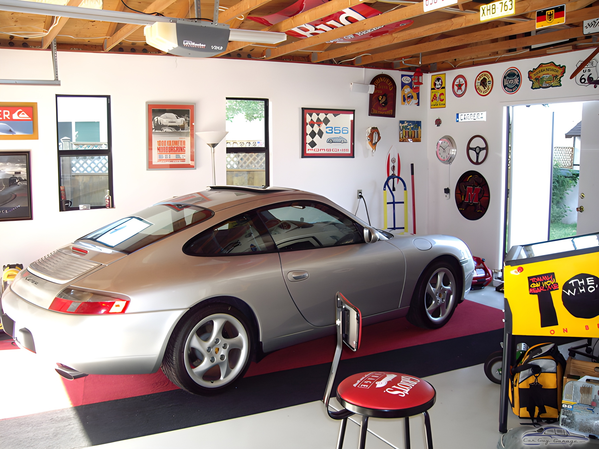 Porsche Garage with Wall Decor and Stools - Johnny from San Diego, CA