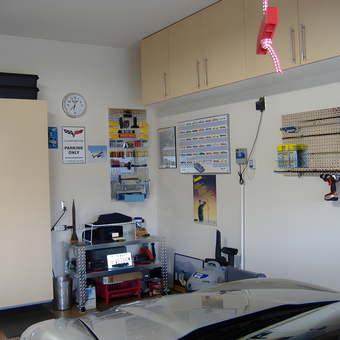 Organized Garage with Cabinets and Pegboard Storage - Dominic from Hurst, TX