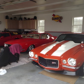 Classic Car Garage with Wall Cabinets and Sunoco Sign - Proslick from Pennsburg, Pa