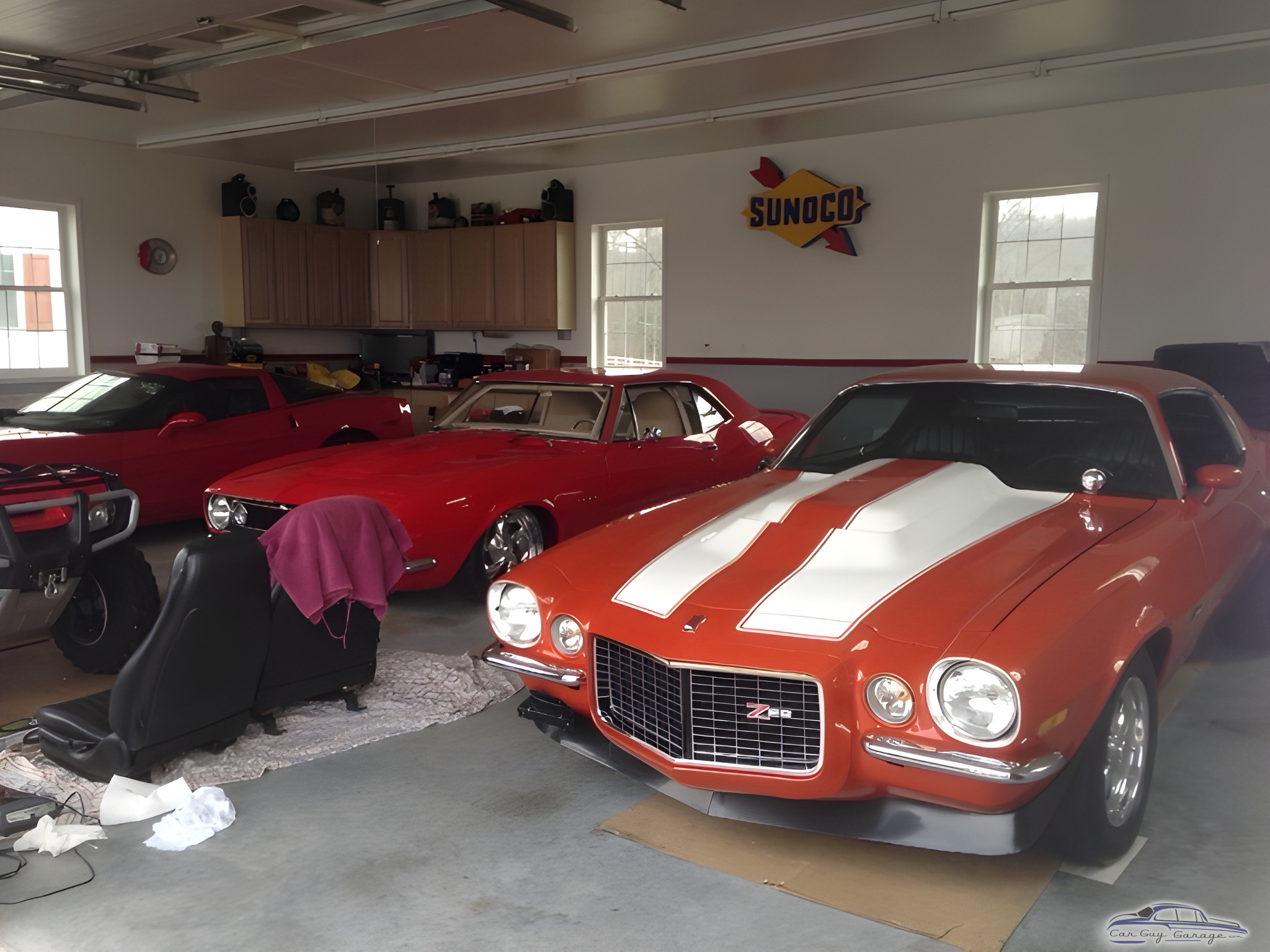 Classic Car Garage with Wall Cabinets and Sunoco Sign - Proslick from Pennsburg, Pa