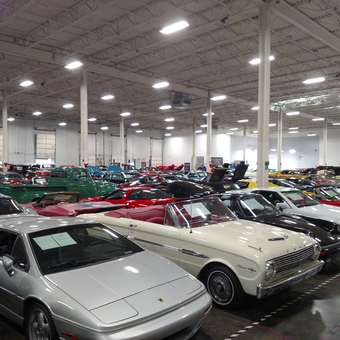 Classic Cars Displayed in Spacious Indoor Garage - Streetside Classics from Charlotte, NC