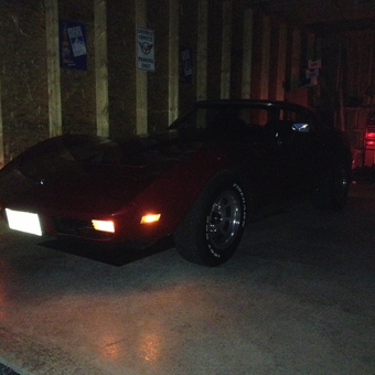 Classic Corvette in Framed Garage with Signs - Stingray from Saint John, New Brunswick