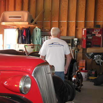 Classic Car Garage with Tools and Engine Parts - oldcargary from Fontana, Ca