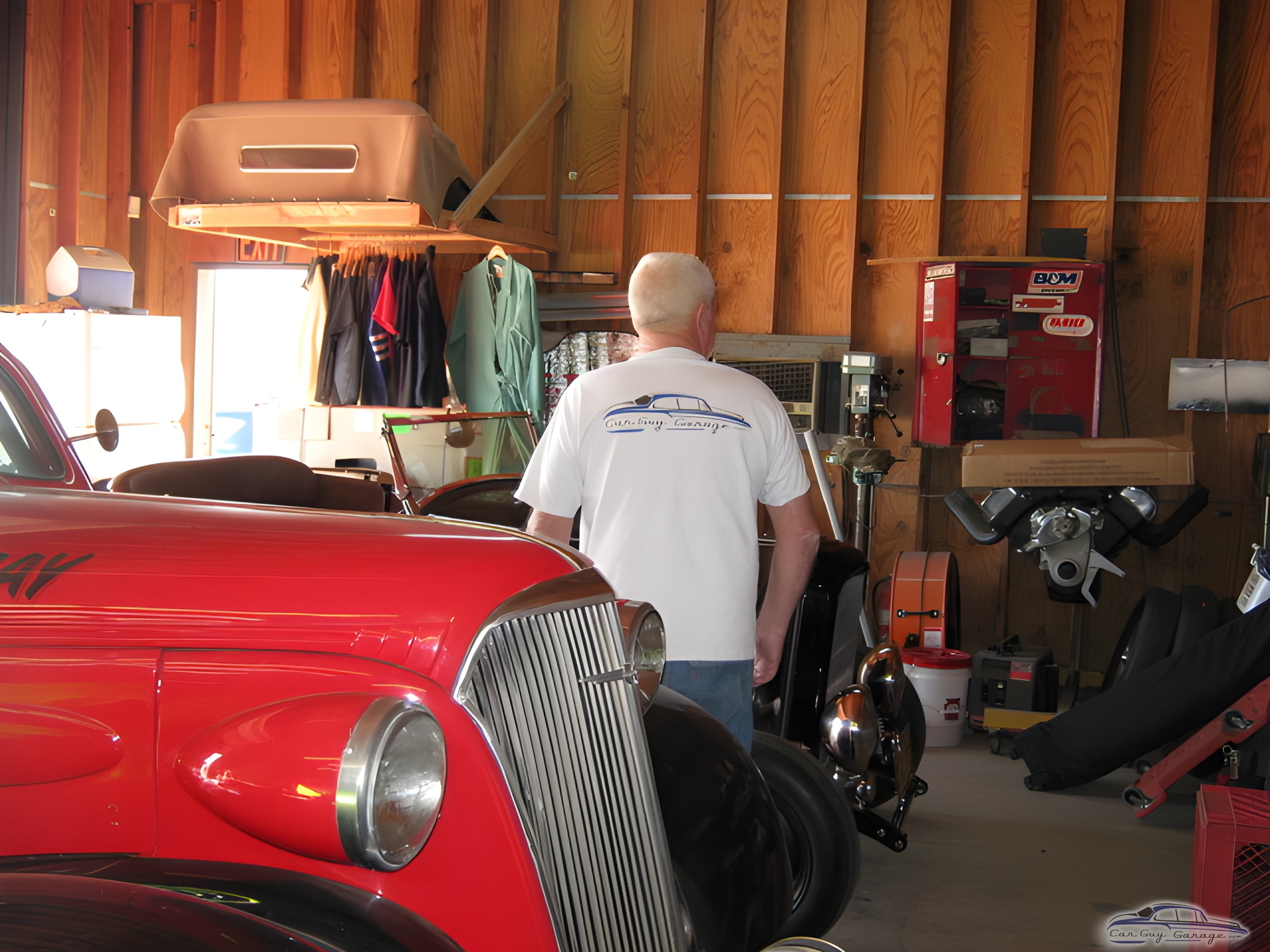 Classic Car Garage with Tools and Engine Parts - oldcargary from Fontana, Ca