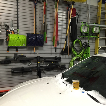 Organized Garage with Slatwall Storage and Tools - Jim Rush from La Vista, Nebraska