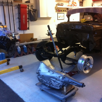 Garage Engine Hoist, Creeper, and Car Parts Setup - Hotroddonnie from Barrie, Ontario/ Canada
