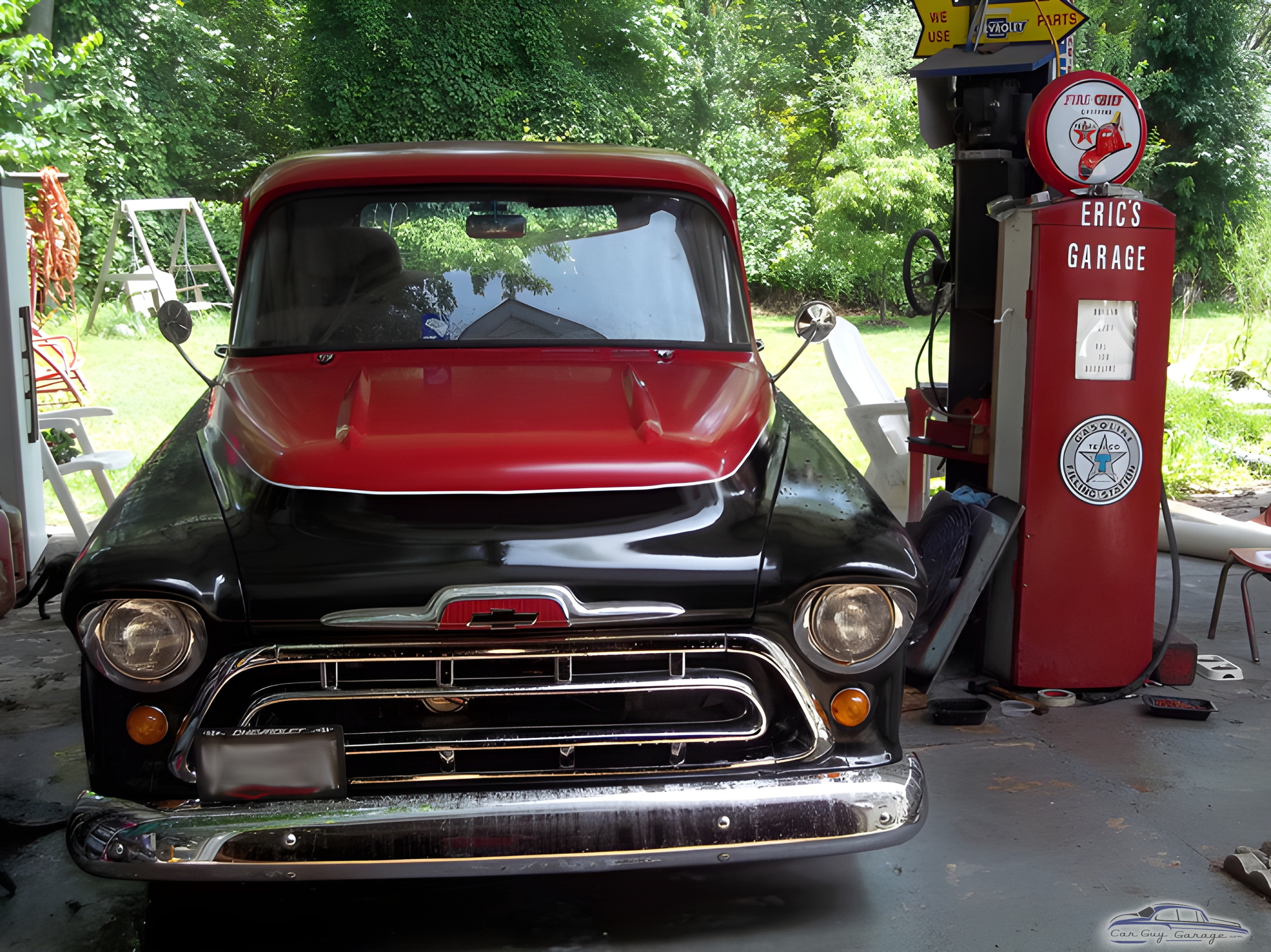 Classic Chevy Truck and Vintage Gas Pump Display - Eric from Manassas, VA