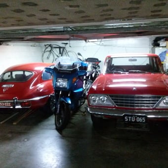 Classic Cars, Motorcycle, and Storage Shelves in Garage - Almost full from Surfers Paradise, QLD