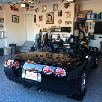 Organized Garage with Corvette, Wall Signs, and Storage - John from Fort Saskatchewan, Alberta