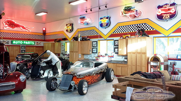 Sparkys Hot Rod Garage from Loomis, Ca showing Epoxy Floor Coating