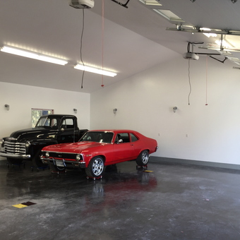 Spacious garage with classic cars and lighting - Patch from Prince George, British Columbia Canada