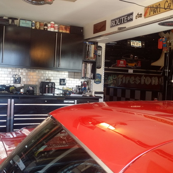 Organized garage with tool chests and decor - Snowmanmart from Baldwin, New York
