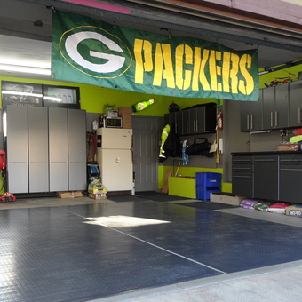 Organized garage with cabinets and tool storage - Pete Jacobs from Fridley, Minnesota