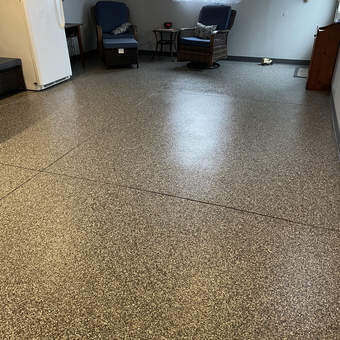 Epoxy Coated Garage Floor With Lounge Chairs - Anonymous from Pekin, IL 61554