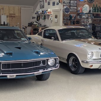 Classic Shelby Mustangs and Vintage Gas Pump Display - Joel Eller from Easley, SC