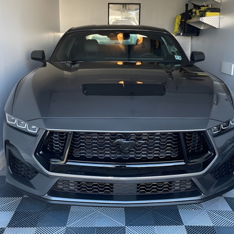 Modern Garage with Ford Mustang and Storage Shelves - Hank's Garage from Dumont, NJ