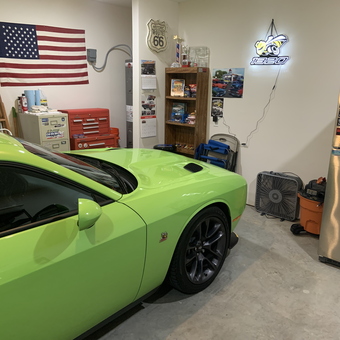 Organized garage with tool chest and neon sign - Anonymous from Montgomery County, TX