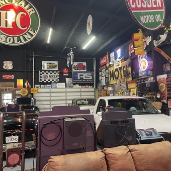 Classic Car Garage with Vintage Signs and Decor - Joe West from Abilene, TX