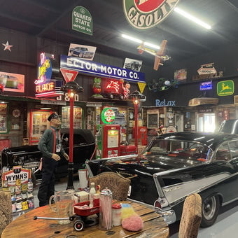 Classic Car Garage with Neon Signs and Vintage Decor - Joe West from Abilene, TX