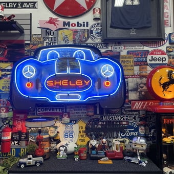 Shelby Neon Sign, Ferrari Globe, and Garage Decor - Scott