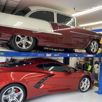 Classic and Modern Cars on 4-Post Lift - White's Garage from Englewood, FL