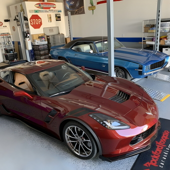 Classic and Modern Sports Cars in Custom Garage - Dave's Garage from Mesa, AZ