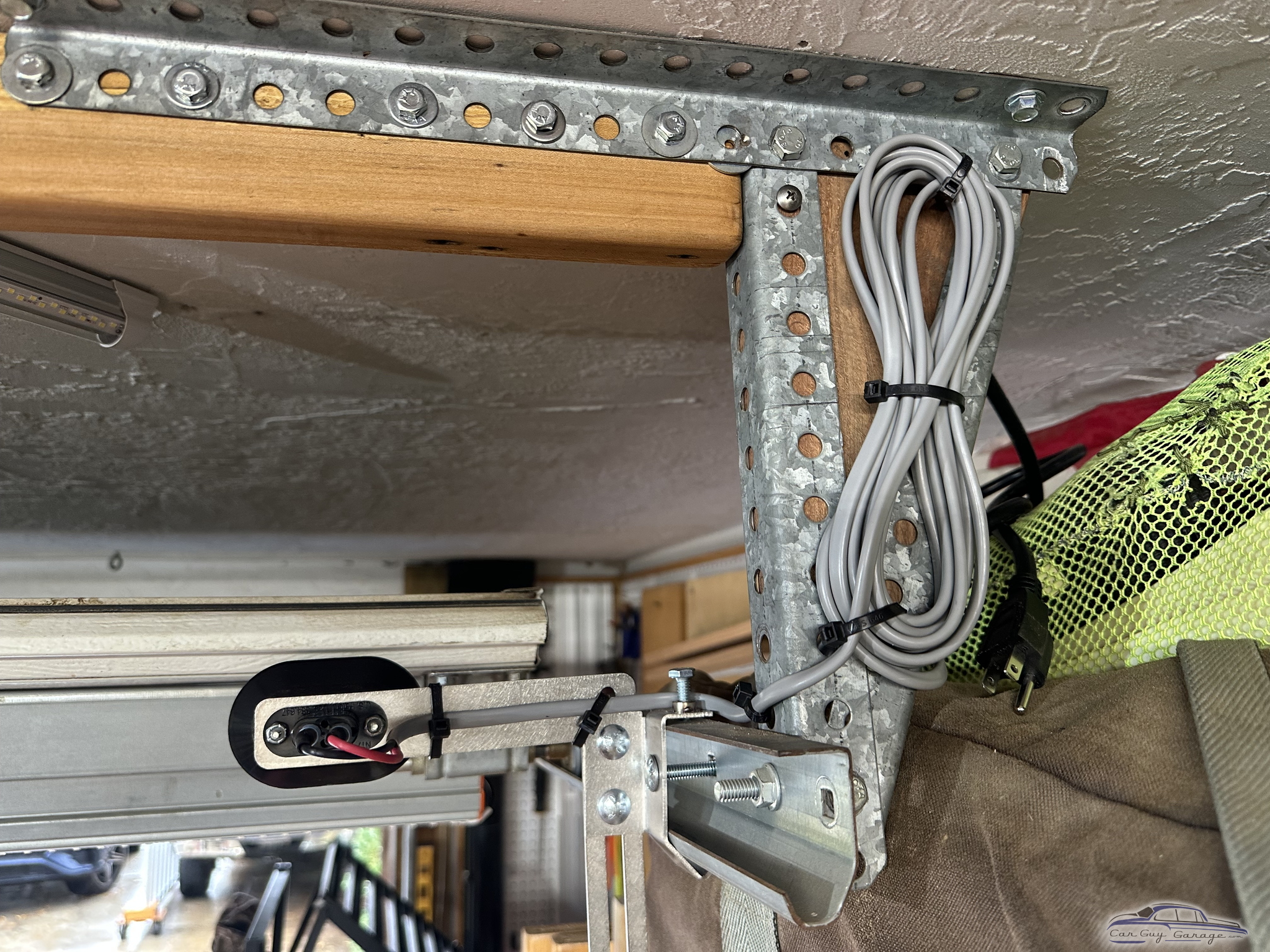 Garage Door Track Support Bracket with Cable Management