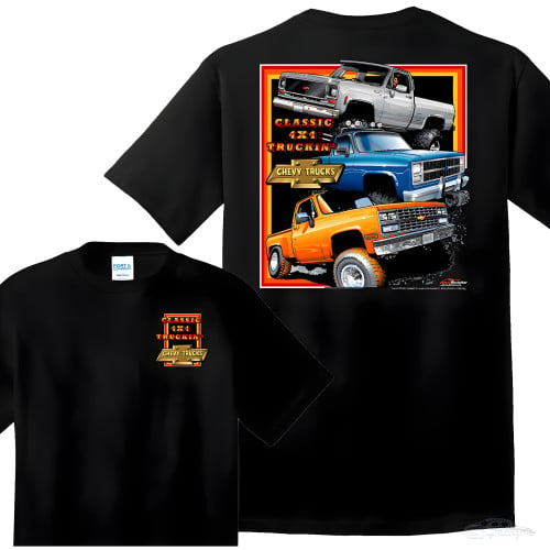 Squarebody Chevy 4x4 Truck T-Shirt - 100% Cotton Tee