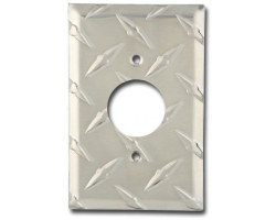 Round Plug 1 3/8 Inch Outlet Diamond Plate Wall Plate