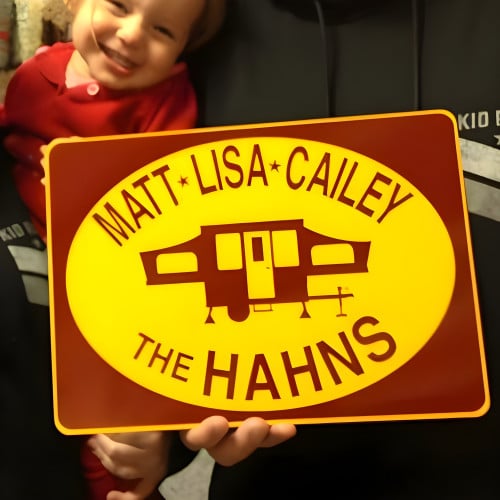 Personalized Aluminum Camper Sign