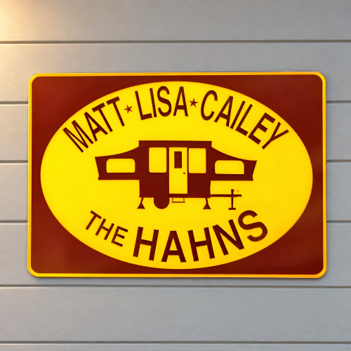 Custom Camper Sign - Personalized Aluminum RV Plaque