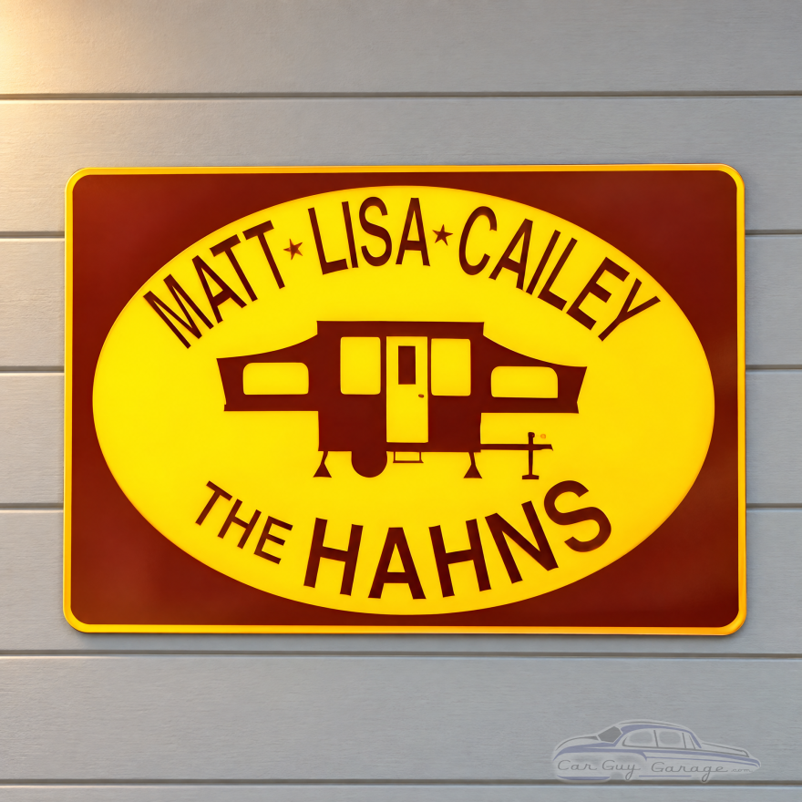 Custom Camper Sign - Personalized Aluminum RV Plaque