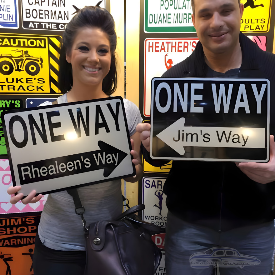 Personalized Aluminum One Way Sign Personalized Aluminum One Way Sign