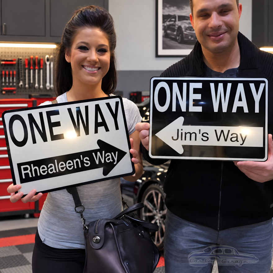 Personalized One Way Street Sign Custom Aluminum Arrow